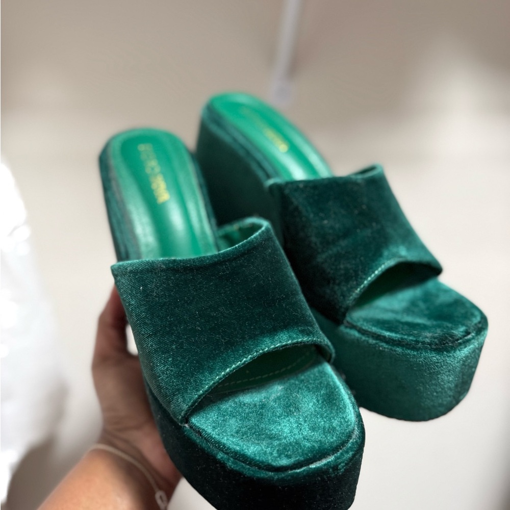 Velvet Green Fashion Nova Heels